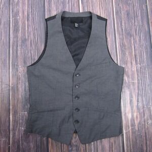 H&M Vest Mens 44 Gray Suit Waistcoat 5-Button 3 Piece Formal Dress Wedding